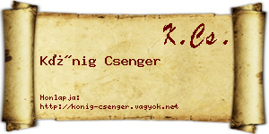 Kőnig Csenger névjegykártya